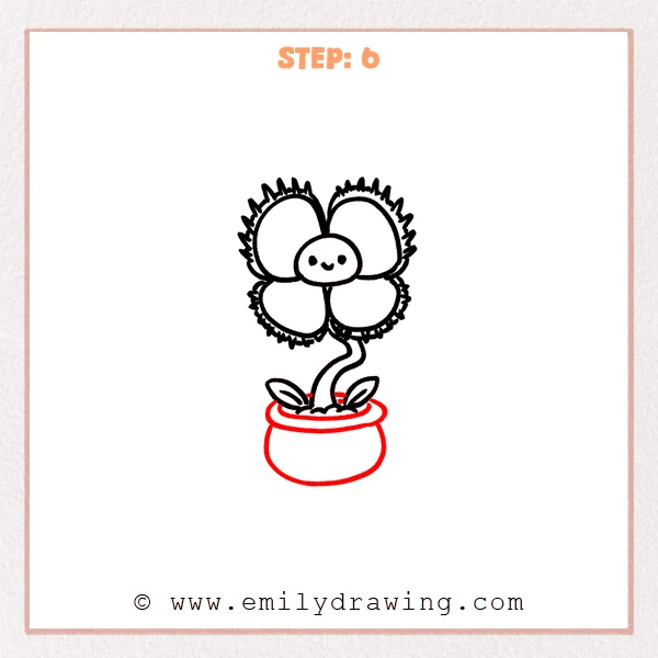 how to draw a venus fly trap - Step 6